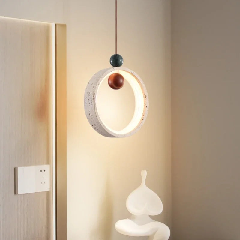 suspension à led en pierre naturelle pour intérieur moderne