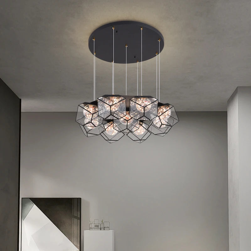 lampe de salon nordique rubik's cube étoilé luxueuse moderne