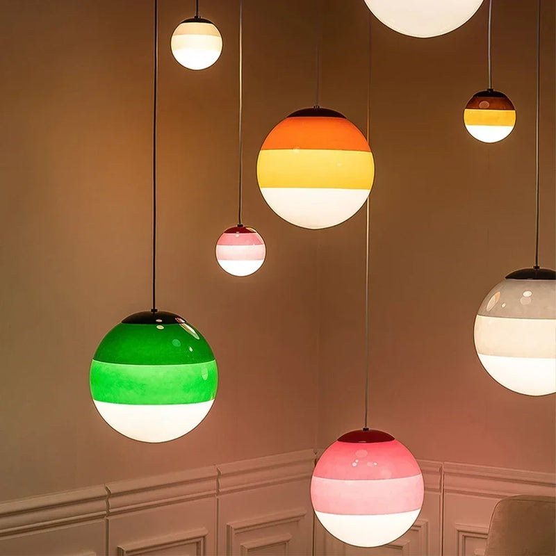 suspension moderne en verre pour décoration lumineuse élégante