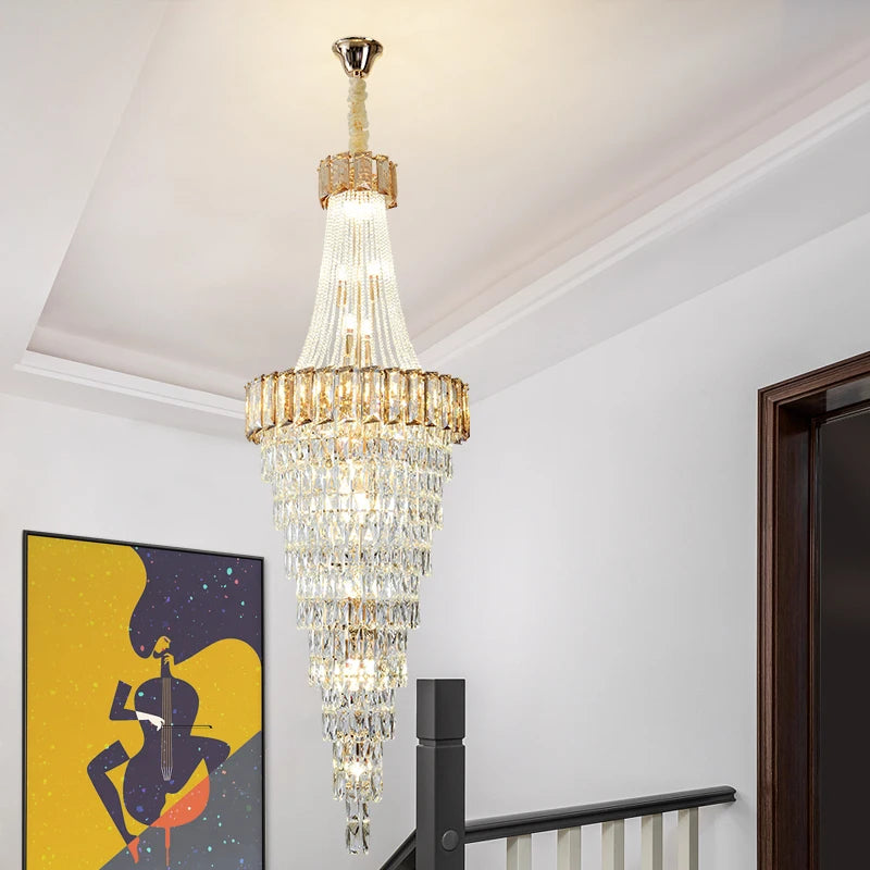 lustre contemporain en cristal pour décoration intérieure élégante