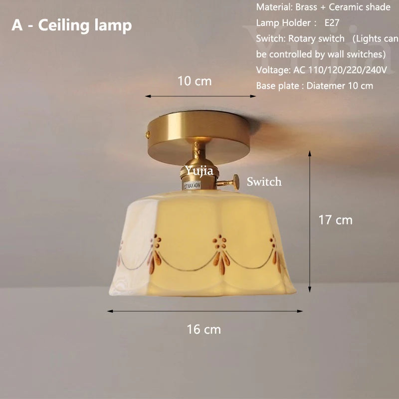 suspension élégante en laiton et céramique moderne pour cuisine