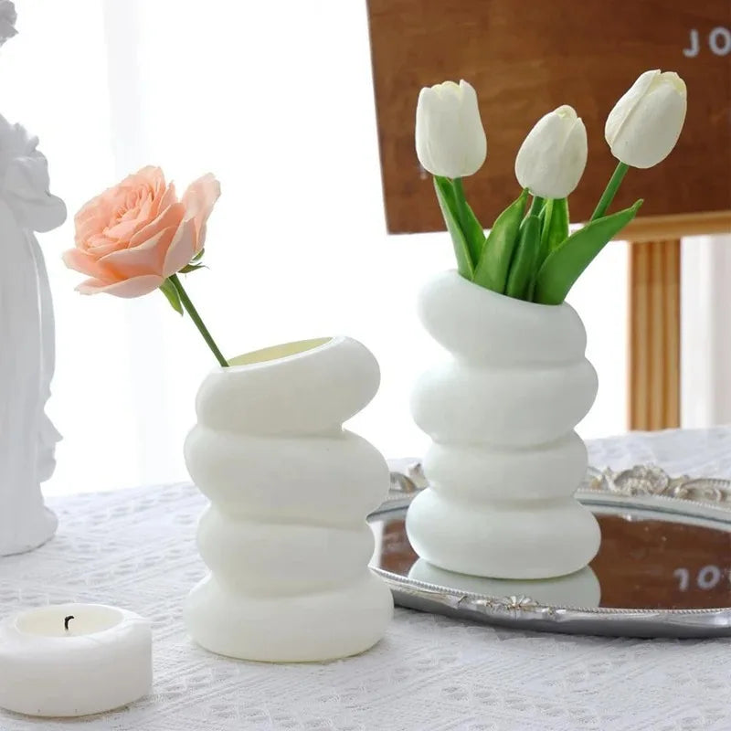 vase en spirale en plastique pour décoration créative de fleurs