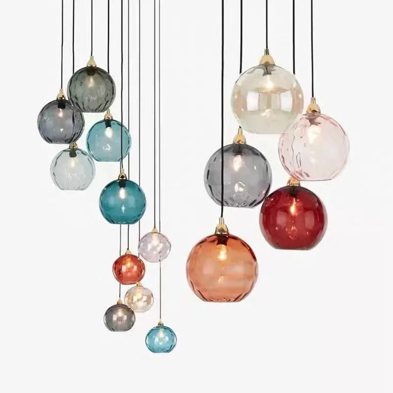 lustre boule de verre moderne grain d'eau luminaire suspendu nordique