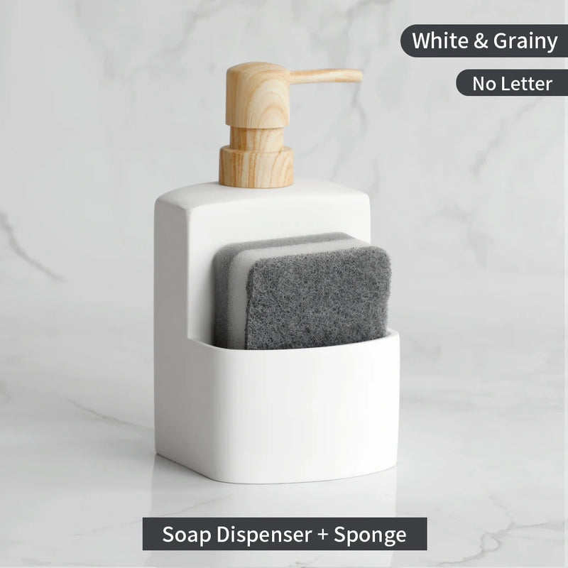 distributeur de savon liquide avec rangement pour accessoires de cuisine