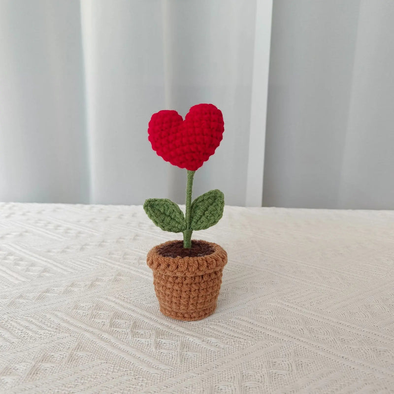 plante en pot tricotée à la main pour cadeau décoratif de saint valentin