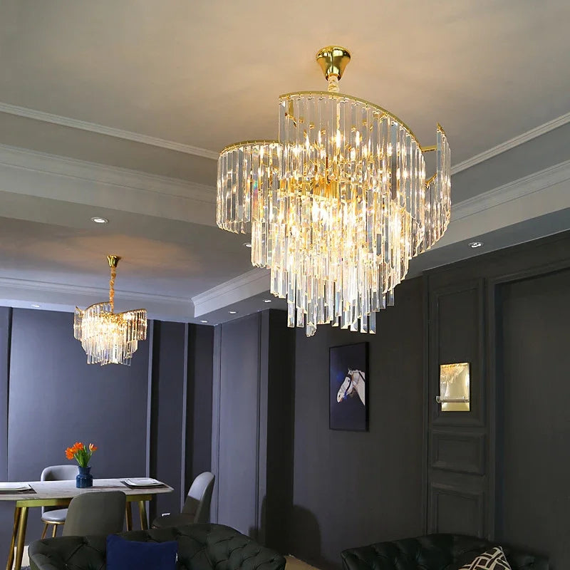 lustre en cristal design dimmable pour une ambiance élégante