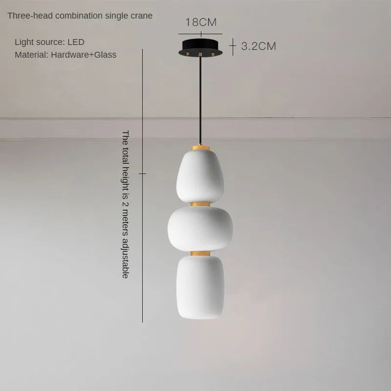 lustre led en verre design minimaliste japonais créatif et artistique