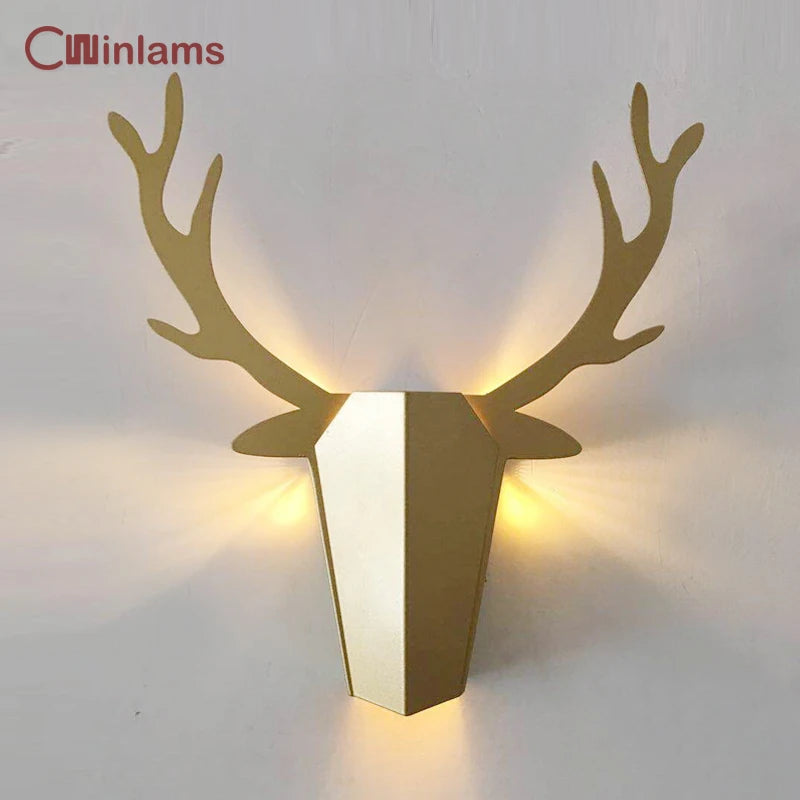 applique murale led minimaliste en forme de bois de cerf