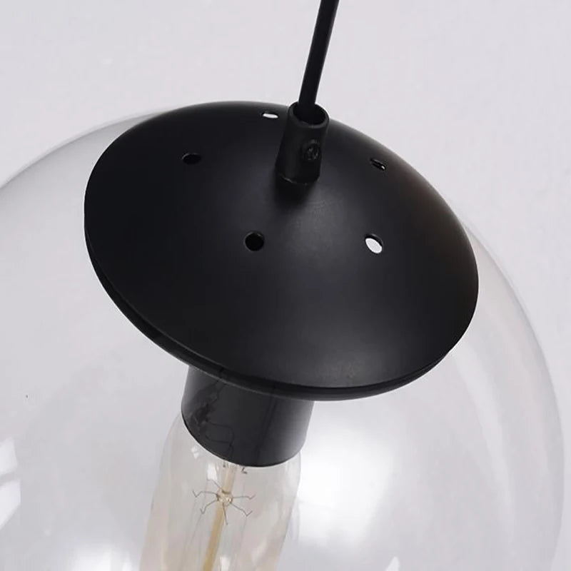 Suspension boule de verre minimaliste nordique moderne