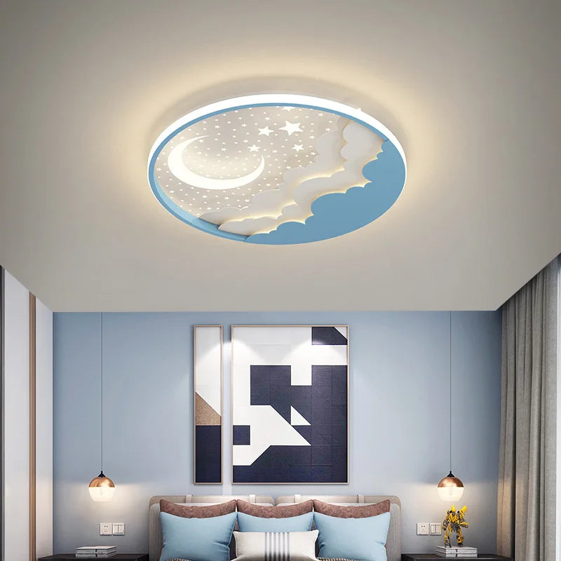 plafonnier led moderne étoile lune pour décoration et lecture