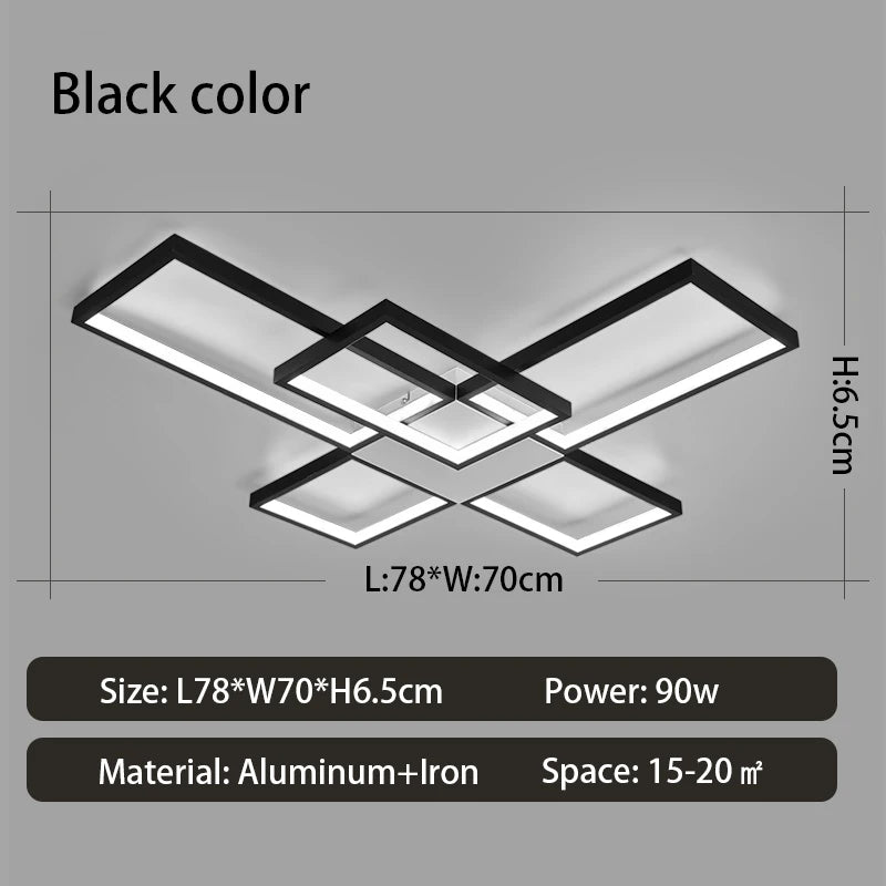 plafonnier encastré géométrique nordique lampe minimaliste à led