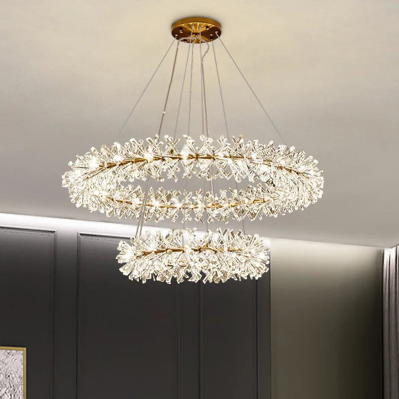 lustre en cristal moderne design créatif lumineux pour intérieur élégant