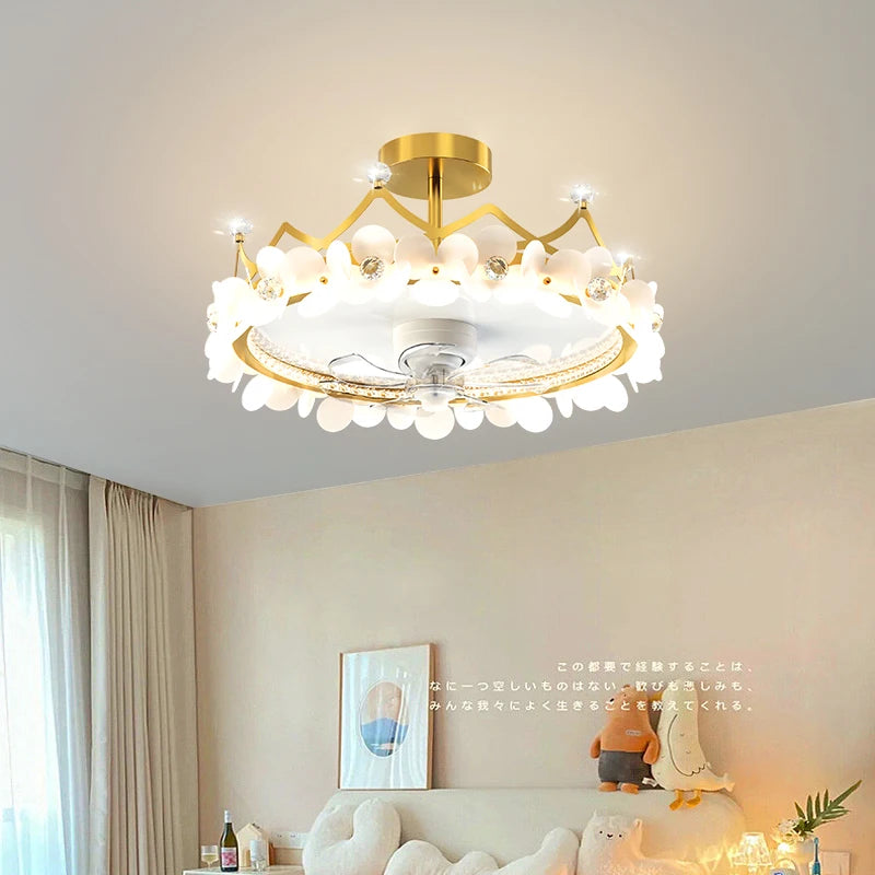 ventilateur de plafond led moderne avec télécommande et éclairage décoratif