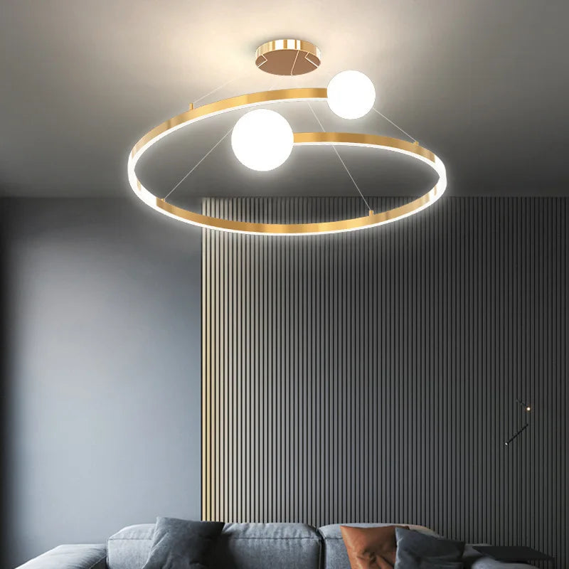 lustre nordique simple anneau led éclairage intérieur décoratif