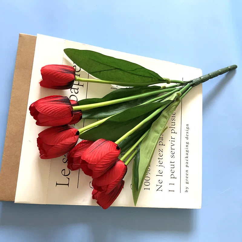 bouquet de tulipes artificielles pour mariage et décoration intérieure