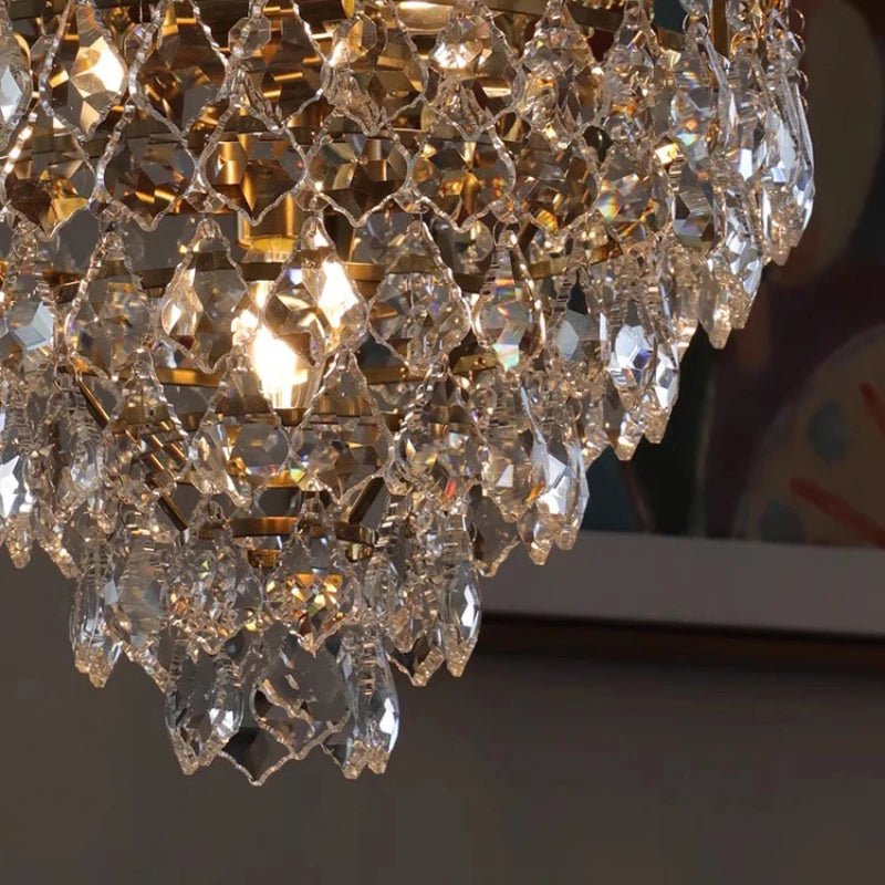 lustre en cristal rétro pour décoration intérieure élégante