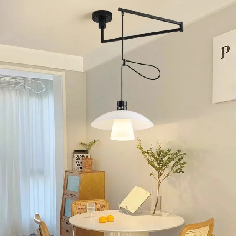 lustre minimaliste extensible rotatif avec bras pivotant pliable