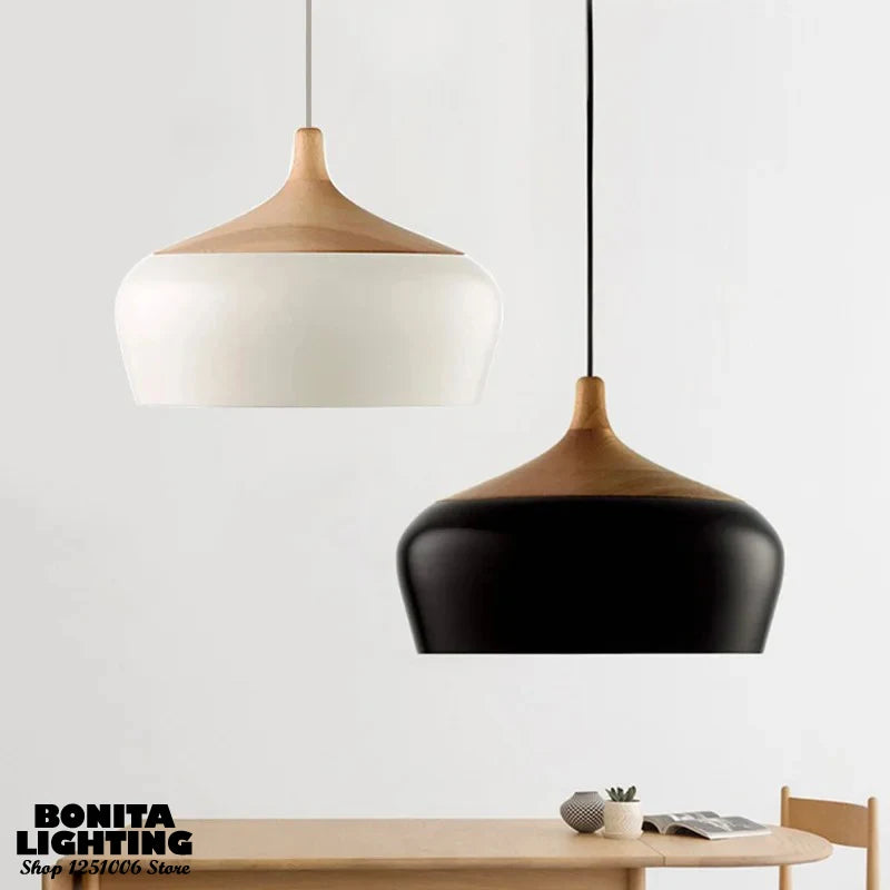 lustre en bois design nordique pour éclairage moderne