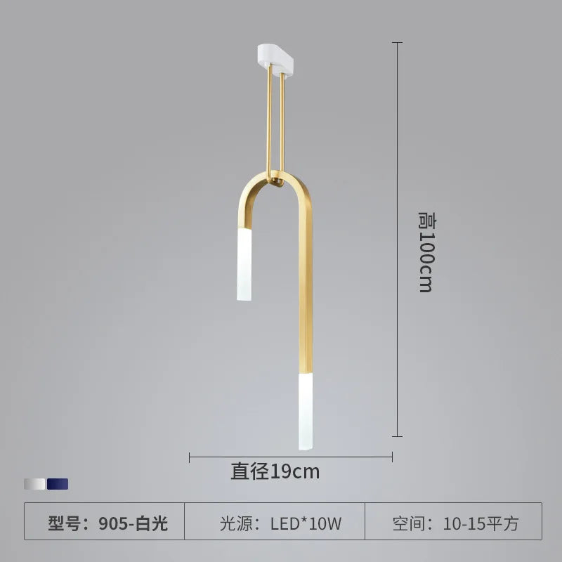 lustre led créatif en forme de u pour éclairage moderne