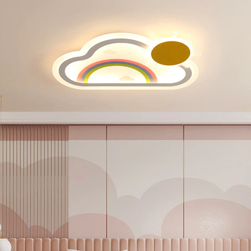 plafonnier nuage arc-en-ciel led pour chambre d'enfant