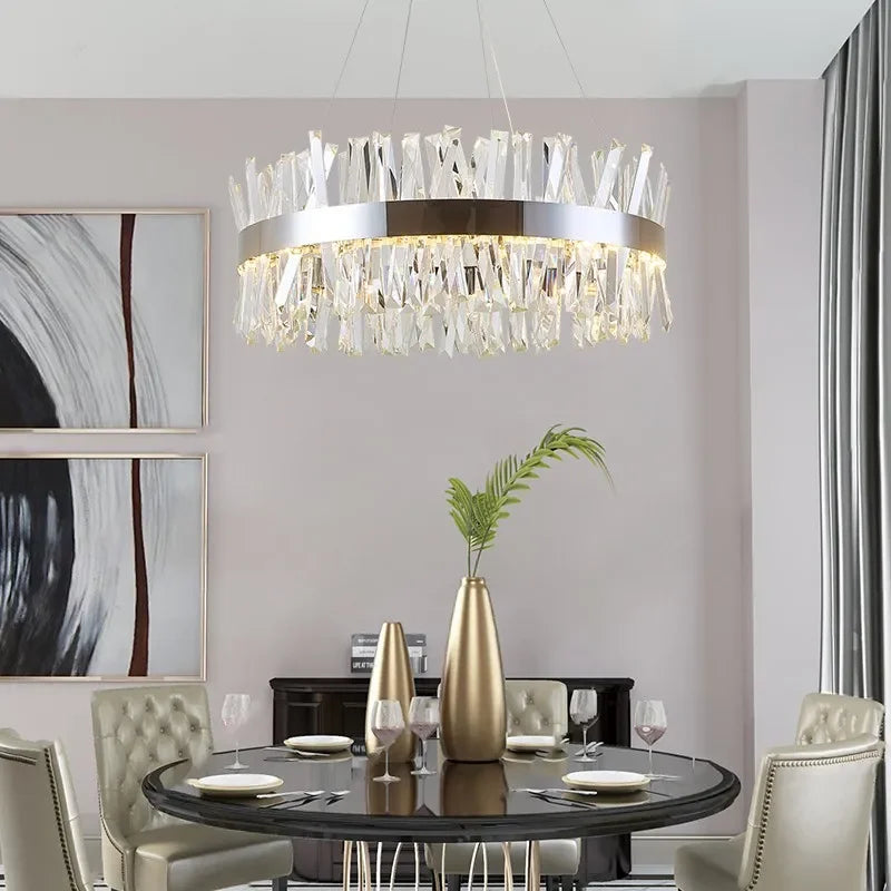 lustre en cristal nordique lumineux pour décoration moderne