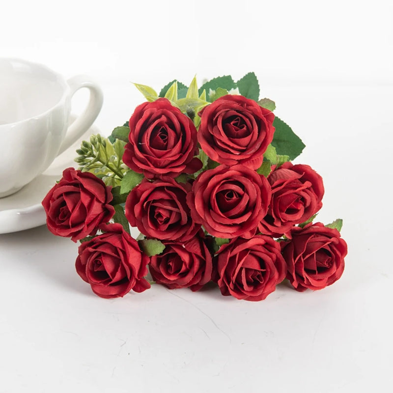 bouquet de roses artificielles en soie pour décorations et événements festifs