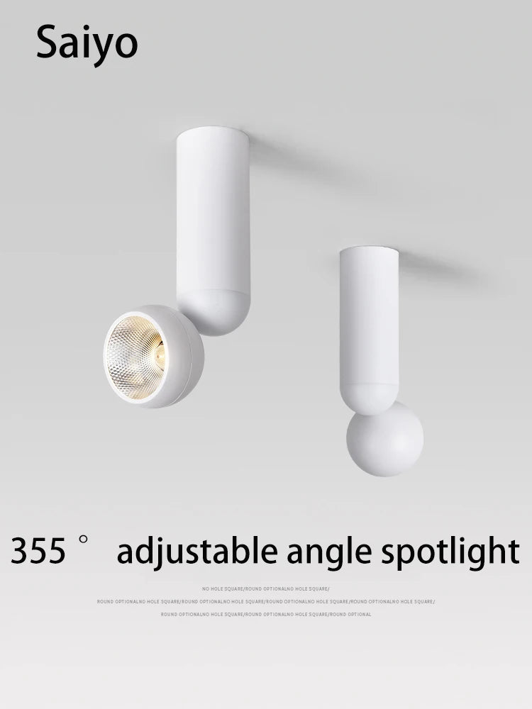 led projecteur surface 355 degrés angle réglable cri 90 rotatif