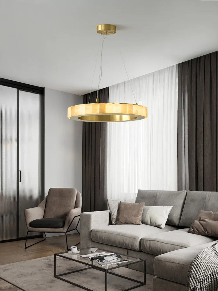 lustre moderne en duplex marbre naturel pour famille