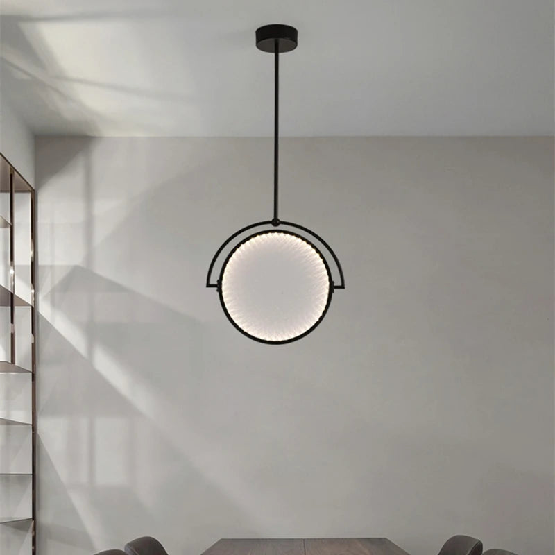 lustre nordique en fer noir pour éclairage intérieur