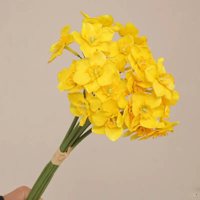 lot de 6 bouquets de fleurs narcisses artificielles pour toutes décorations