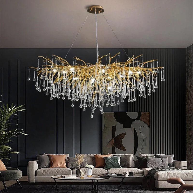 lustre moderne en cristal pour une décoration luxueuse