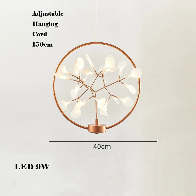 lustre créatif en acier inoxydable et acrylique pour décoration intérieure