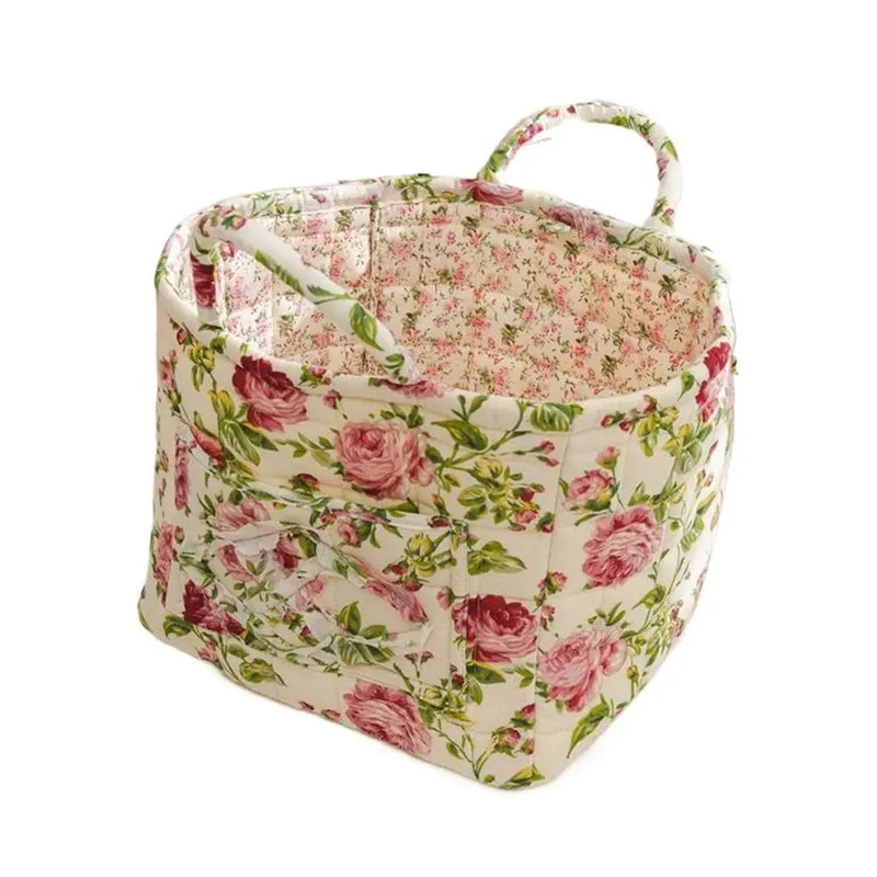 panier de rangement en tissu lavable style pastoral empilable multiusage