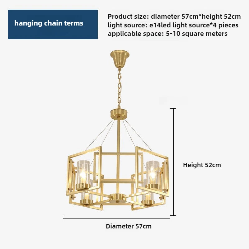 suspension en cuivre design créatif pour un éclairage élégant