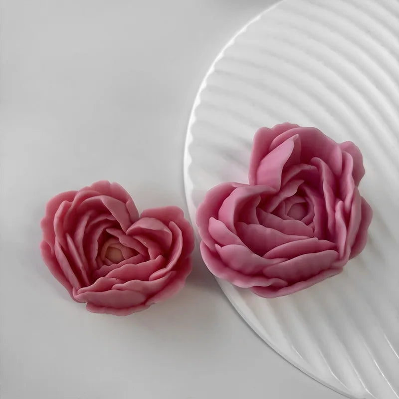 moule à fleurs d'amour en silicone pour bougies et savon DIY