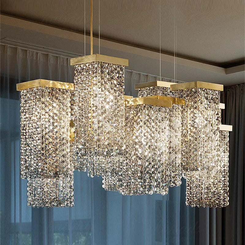 lustre moderne en cristal pour décoration élégante et raffinée