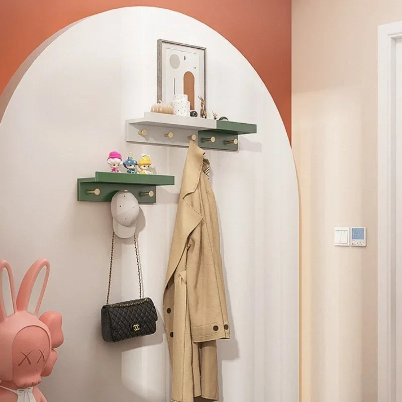 porte-manteau mural en bois pour rangement créatif et pratique