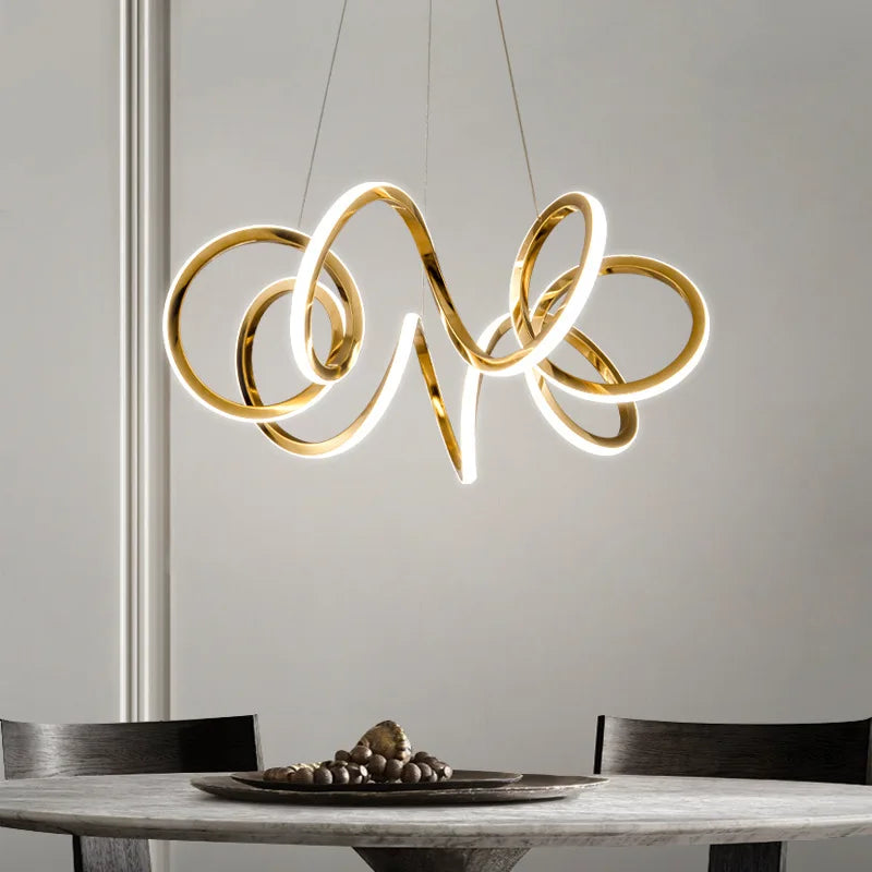 lustre moderne 	 avec lampes led suspendues en silicone