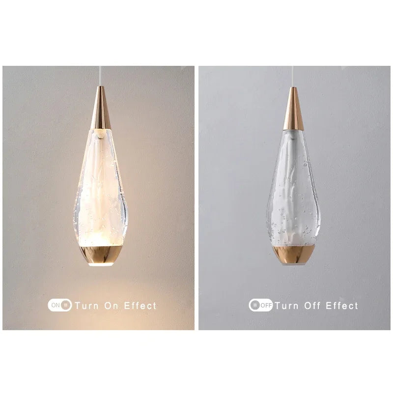 Lamp Modern 3-Lights Kitchen Island Pendant Lighting, Mini LED Light Fixtures Gold Crystal Hanging Light Fixture For Bedside R