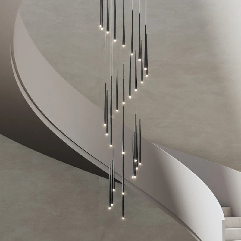 suspension rotative moderne pour escalier duplex hôtel villa