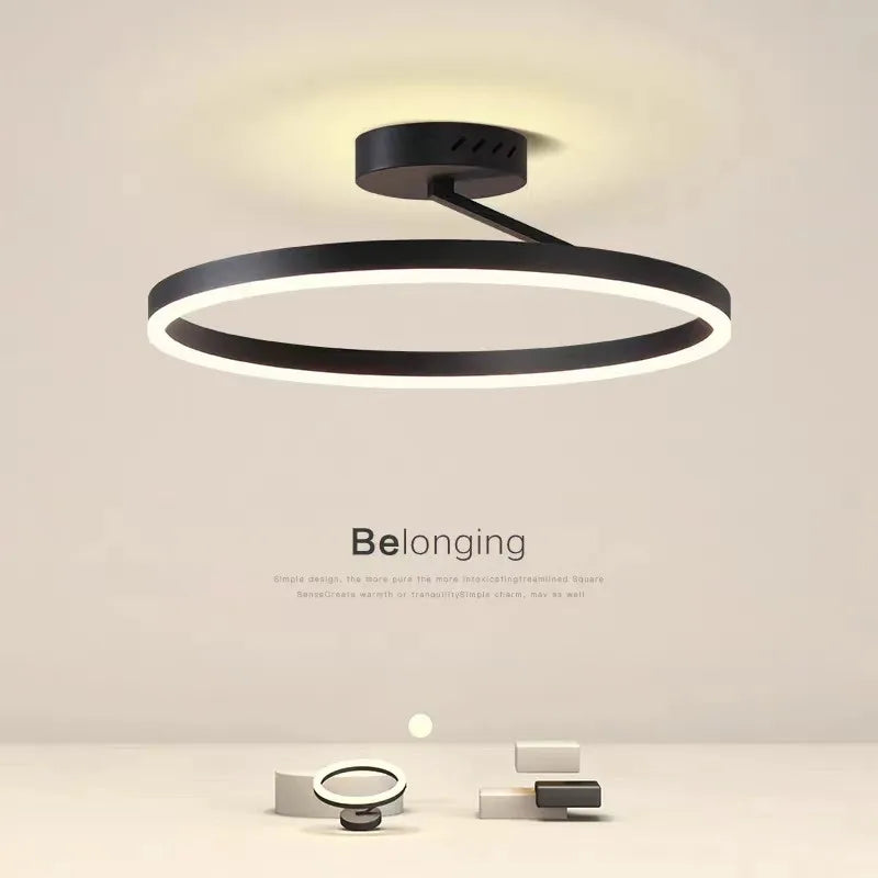 plafonnier annulaire led design nordique éclairage minimaliste pour intérieur