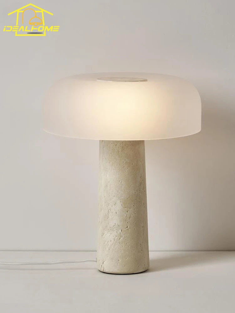 lampe de bureau design en marbre style champignon moderne