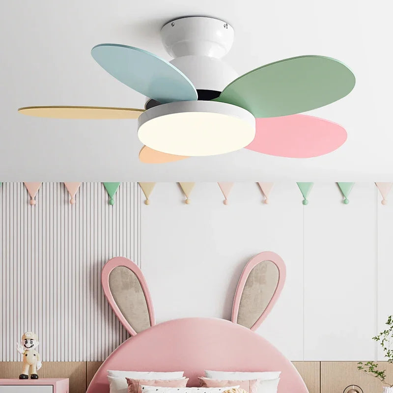 ventilateur de plafond moderne pour enfants avec lumière et contrôle