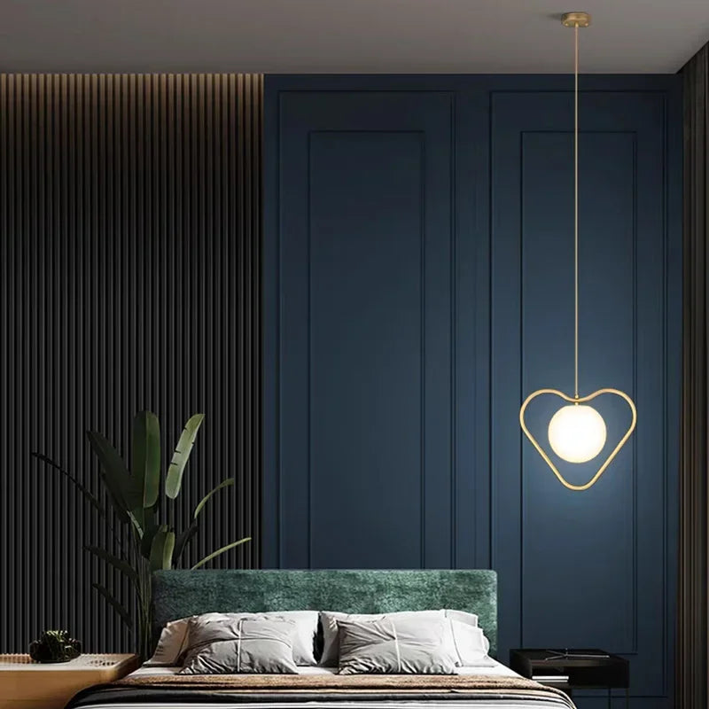 lustre led moderne minimaliste en verre pour hôtel