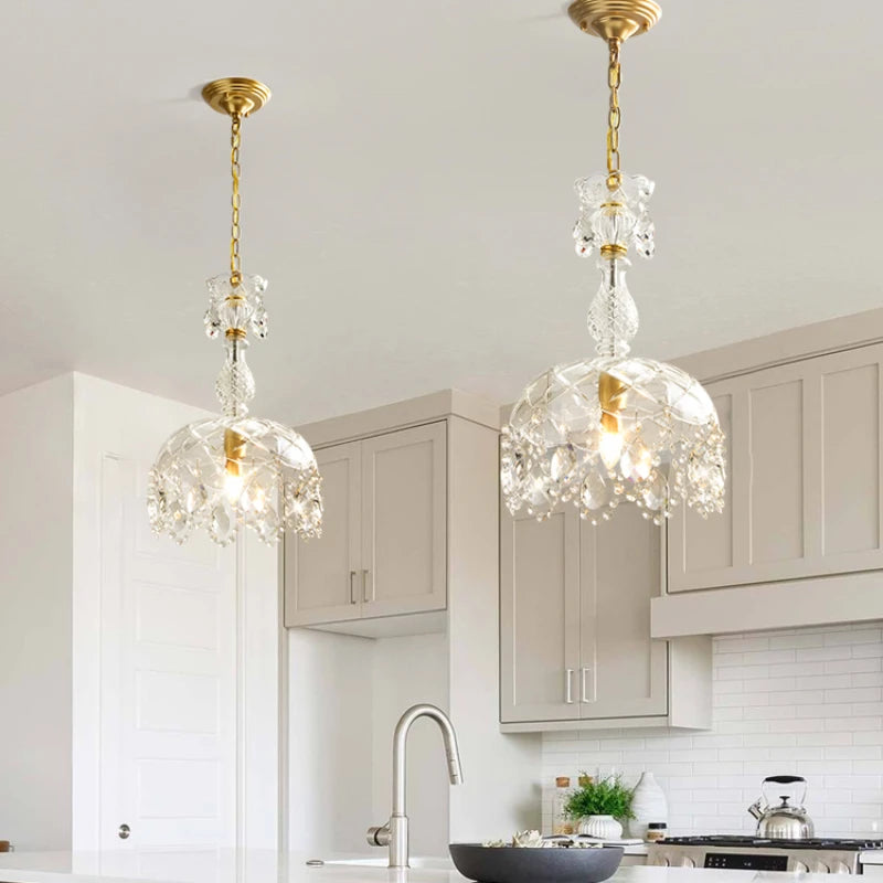 lustre rétro en cristal pour décoration intérieure élégante