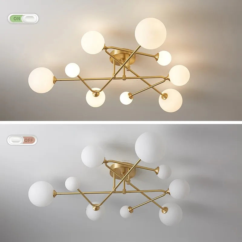 lustre moderne en cuivre design pour intérieur élégant