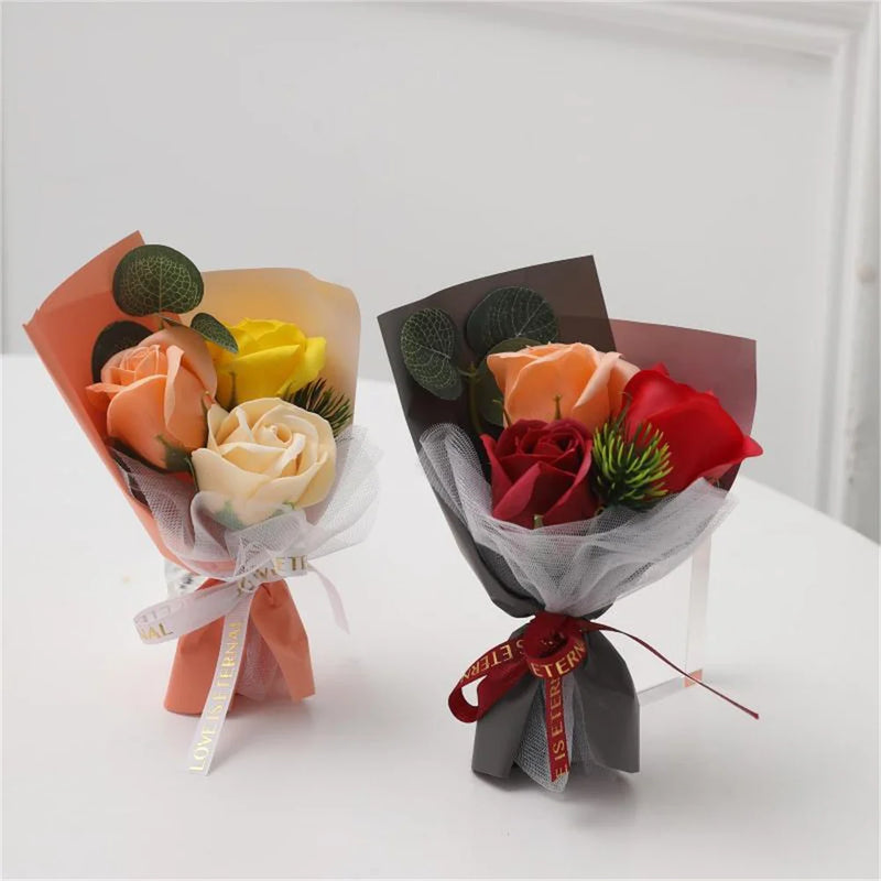 petit bouquet de roses artificielles pour la saint-valentin décoratif