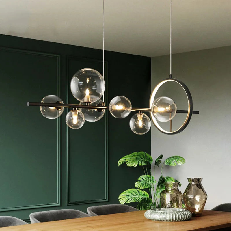 lustre en verre design nordique pour éclairage moderne décoratif