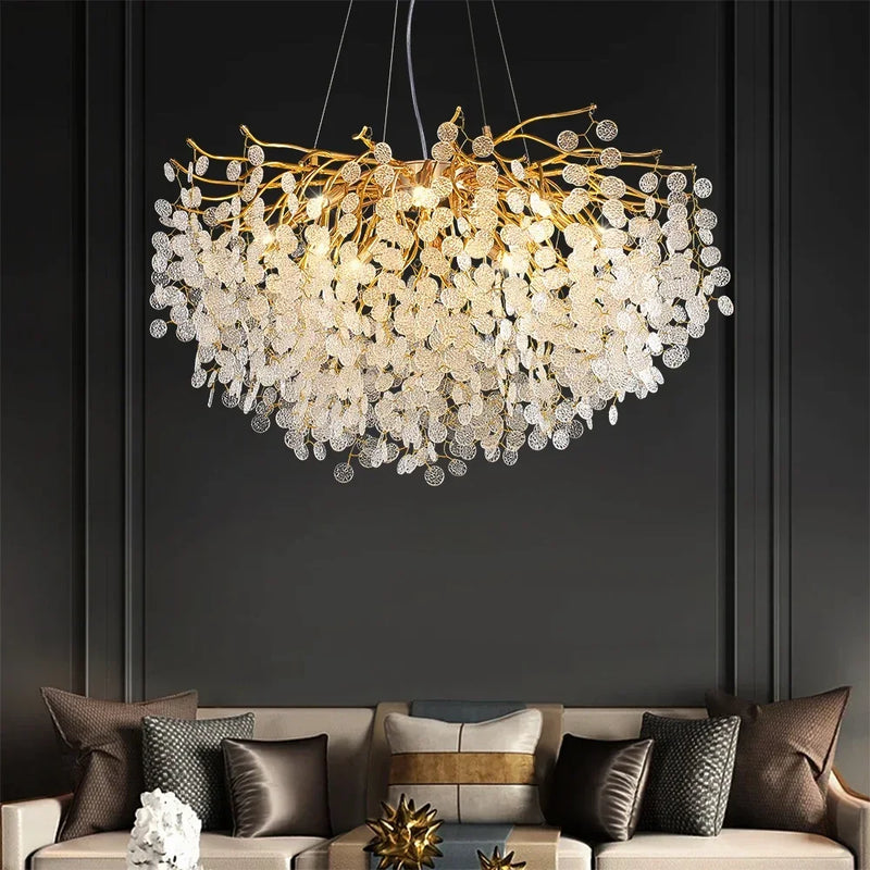 lustre en cristal moderne design pour intérieur élégant