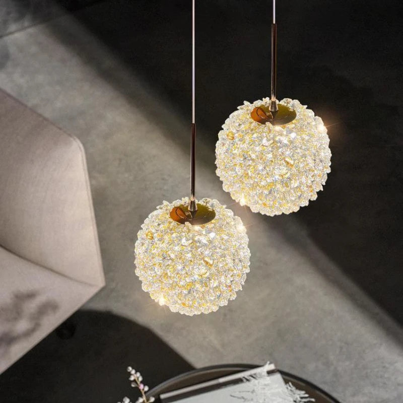 suspension en cristal k9 forme de fleur design moderne et luxueux